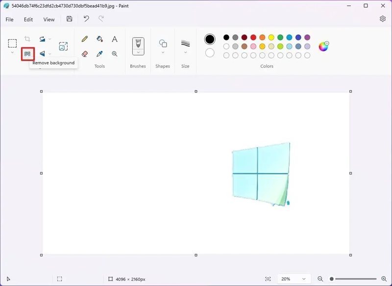 Suppression de l'arrière-plan par Paint sous Windows 11