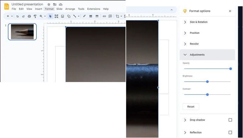 Diaporama Google transparent