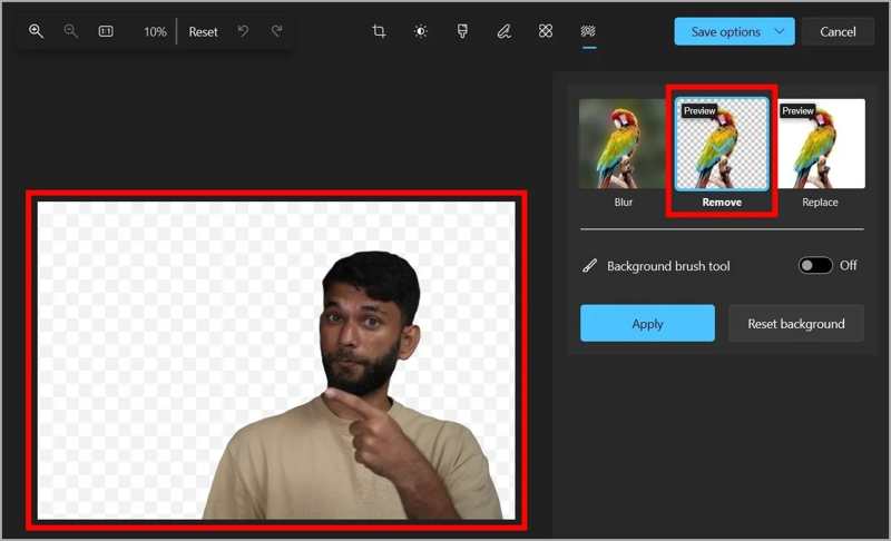 Remove Background in Photos Windows 10