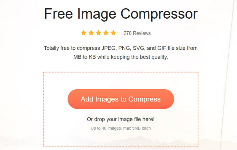 Legg til bilder for å komprimere