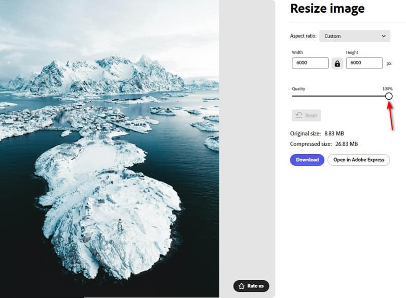 Adobe Express Förbättra kvaliteten