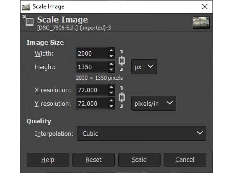 Увеличить GIMP