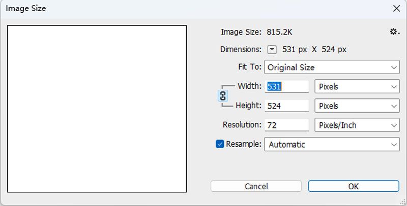 Изменить размер изображения Photoshop