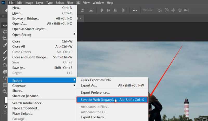 Save For Web Legacy Photoshop