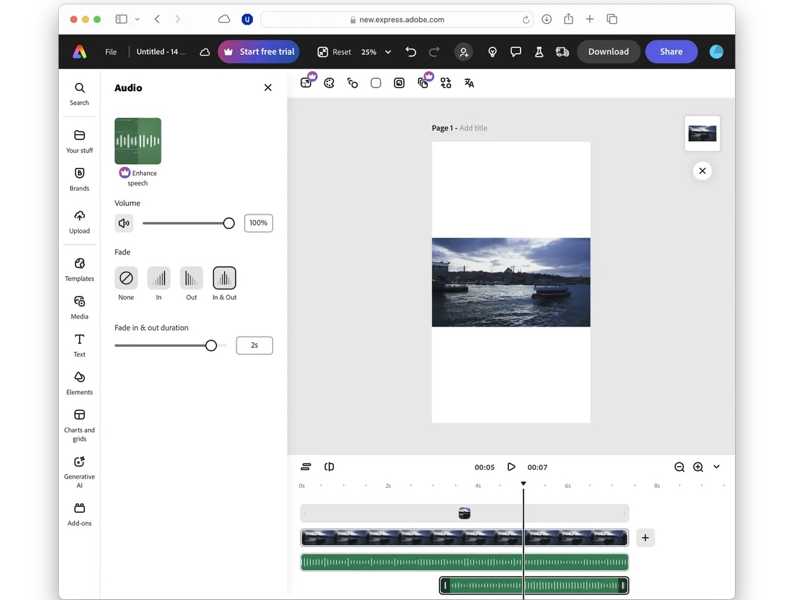 Add Music Adobe Express
