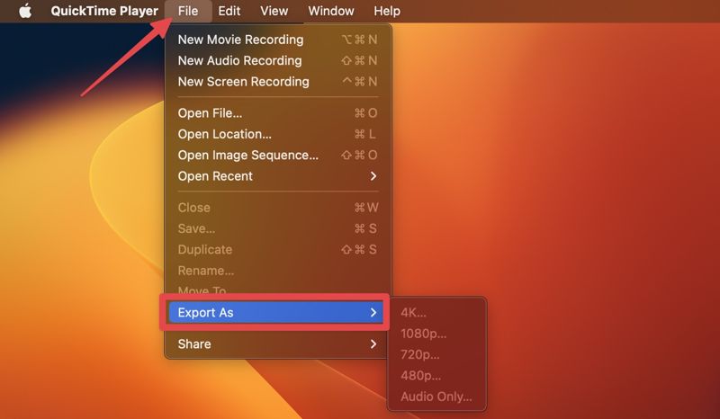 Macとしてエクスポート