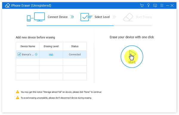 Démarrer la réinitialisation d'usine d'un iPad