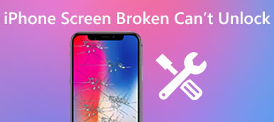 iPhone Screen Broken kan ikke låse opp