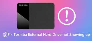Toshiba ekstern harddisk viser ikke opp