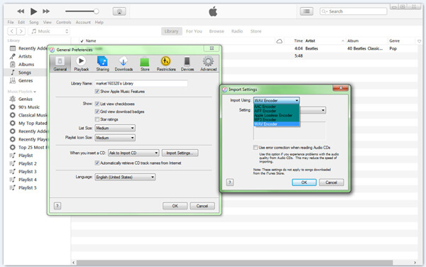 Convert M4A naar WAV met iTunes