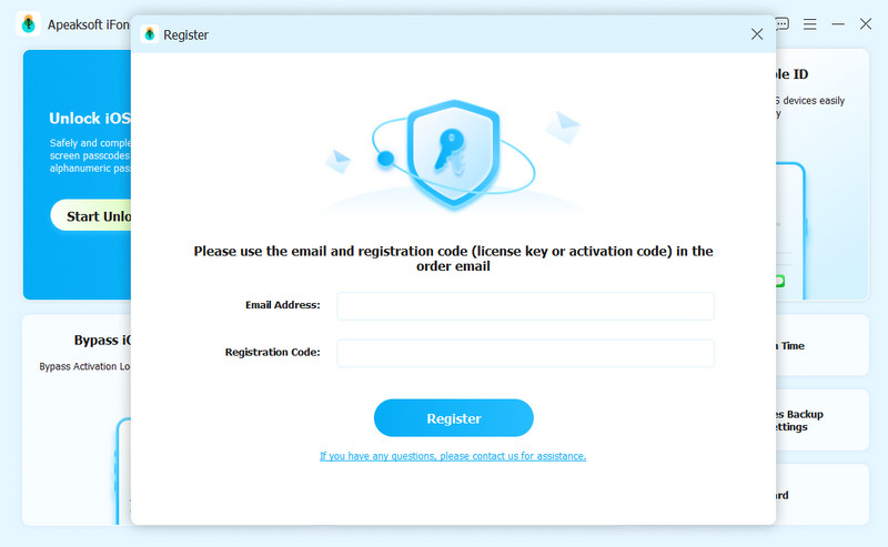 Register with Registration Code