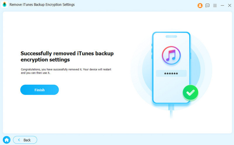 Start Removing iTunes Backup Password