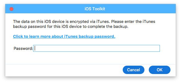 Inserisci la password di iTunes