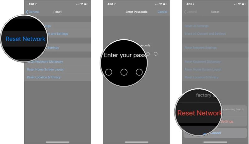 Tilbakestill nettverksinnstillinger