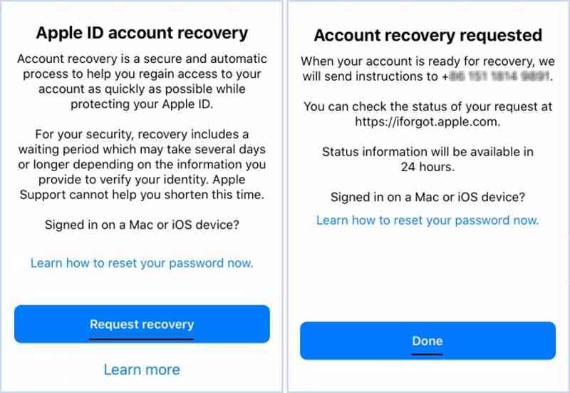 Apple ID Account Recovery Step