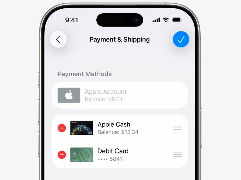 Update Payment iPhone
