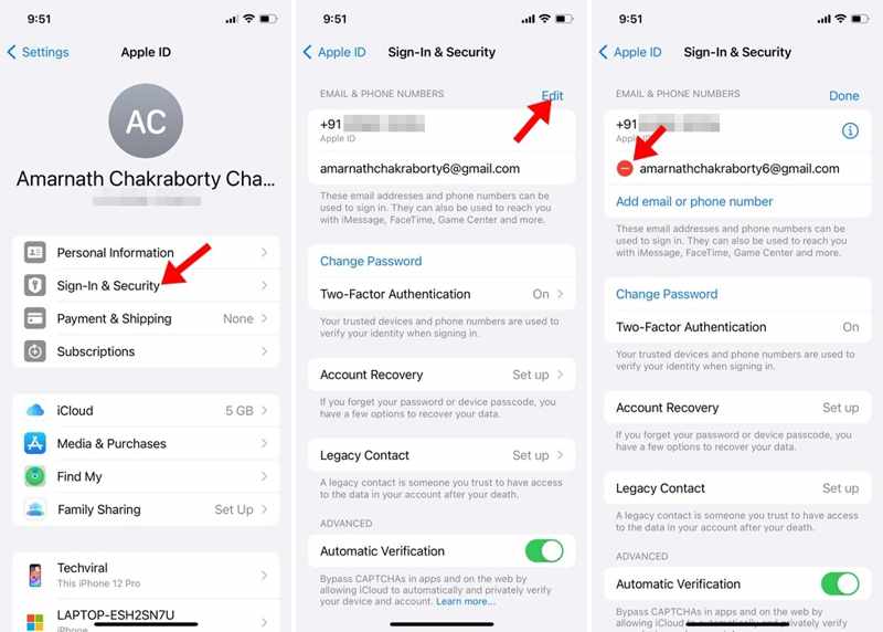 Delete Apple ID Email