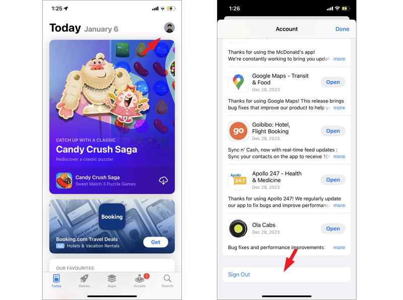 Sign Out App Store