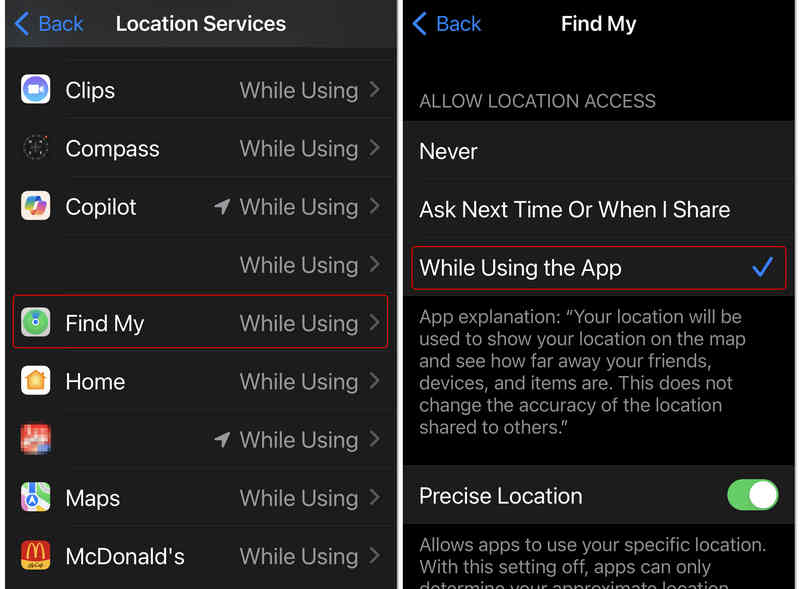 Turn On Location For Find My