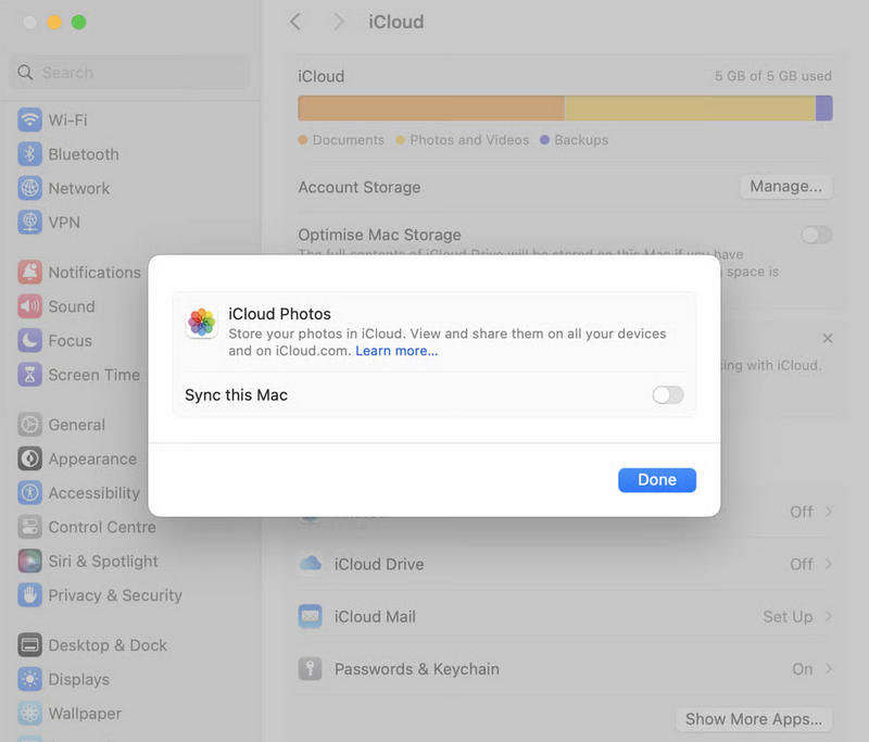 Синхронизация фотографий с iCloud с Mac