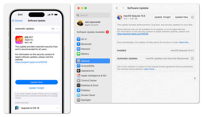 Обновление IOS MacOS