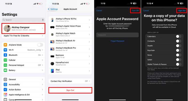 Sign Out Apple ID