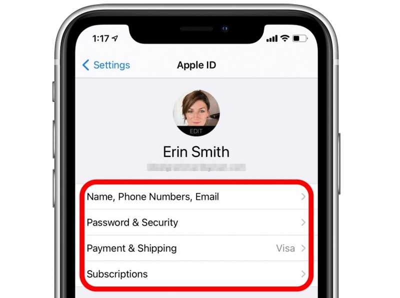 Update Apple ID Settings