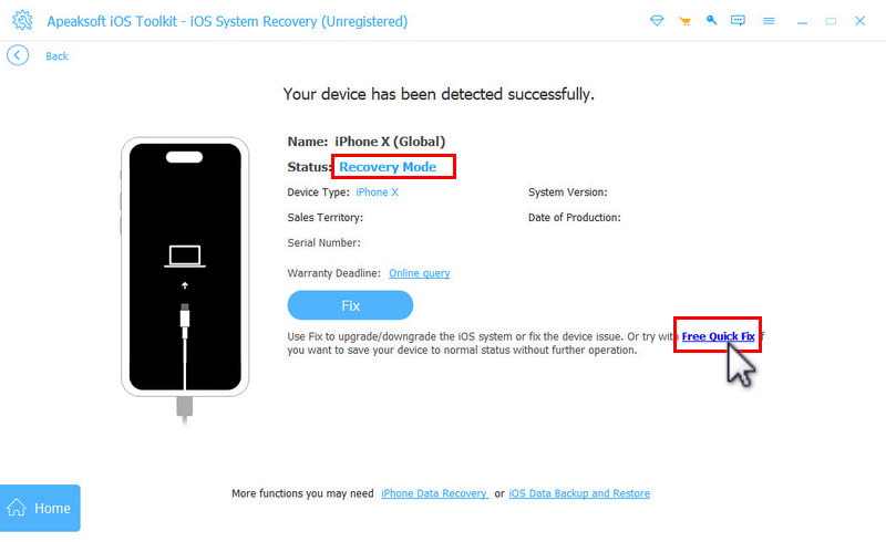 Rask og gratis løsning for iPhone-gjenopprettingsmodus med ett klikk