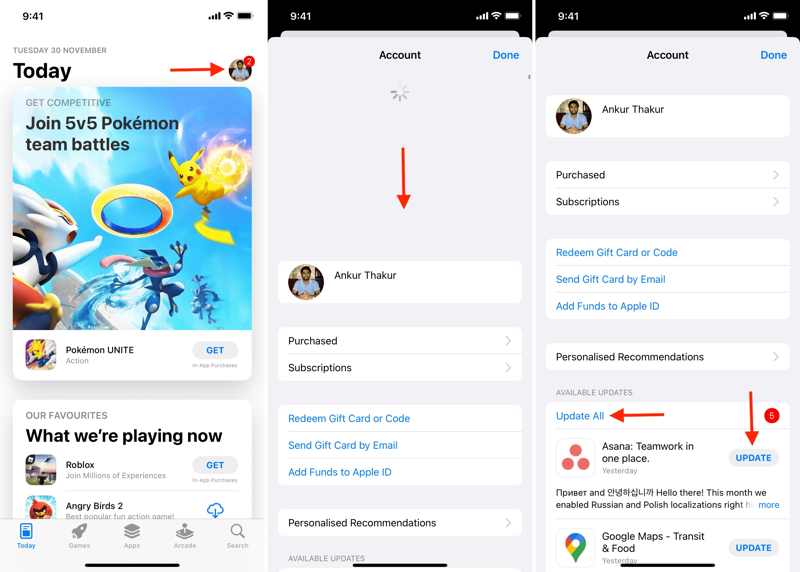 Apps auf dem iPhone aktualisieren