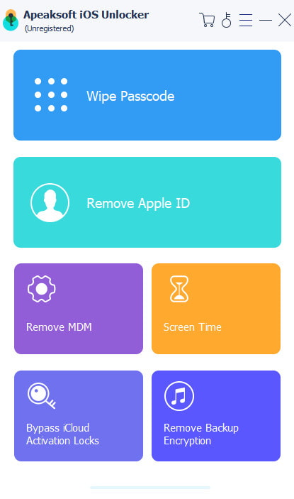 iOS Unlocker-Schnittstelle