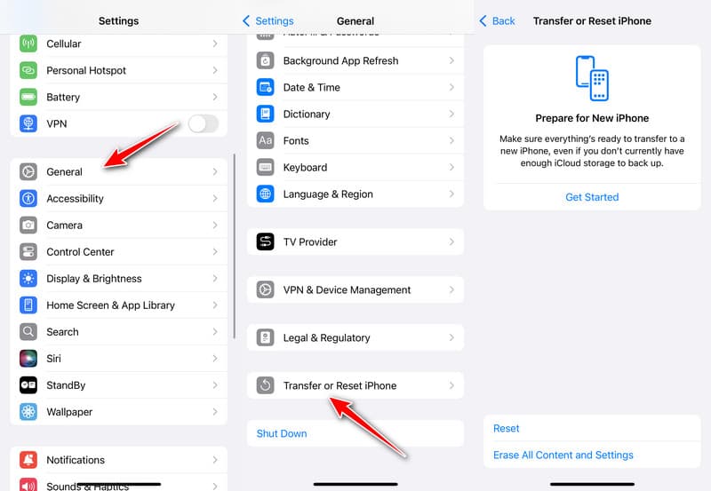 Restablecer todos los ajustes para solucionar el problema de la línea blanca en la pantalla del iPhone