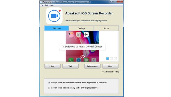 iOS Screen Recorder-Schnittstelle