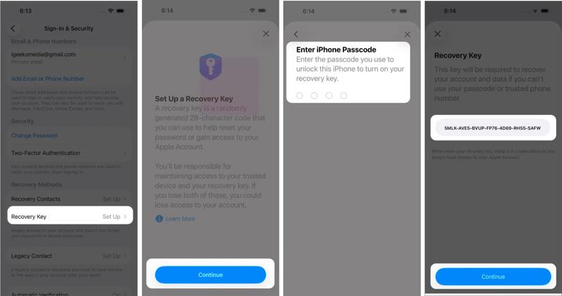 Set Recovery Key