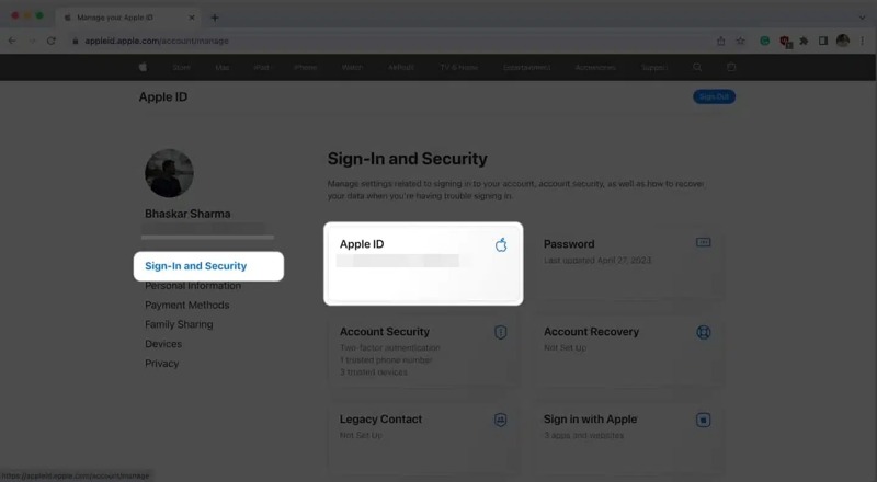 Apple-ID på nett