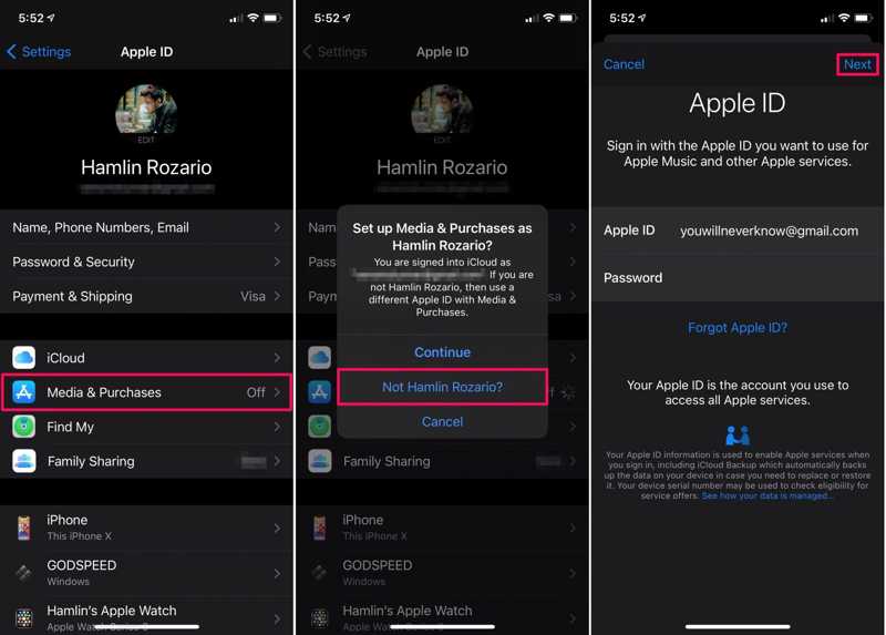 Endre Apple ID i App Store