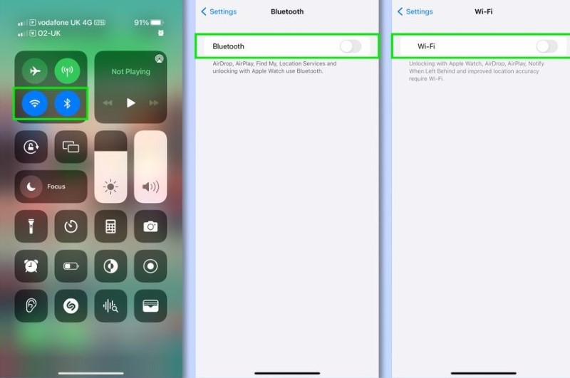Zakázat Wifi Bluetooth Airdrop