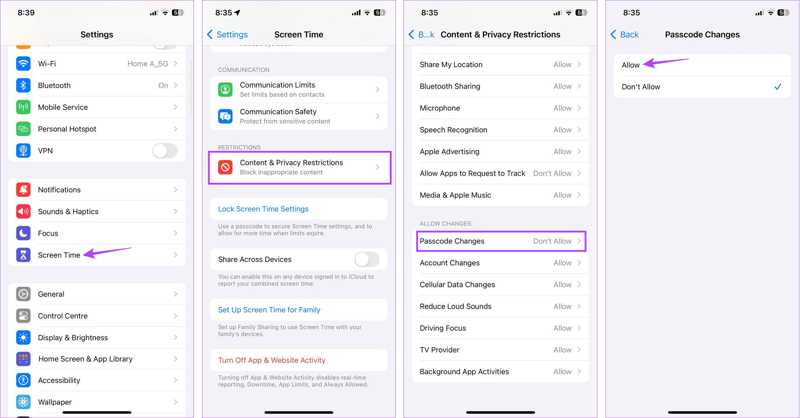 Allow Passcode Changes