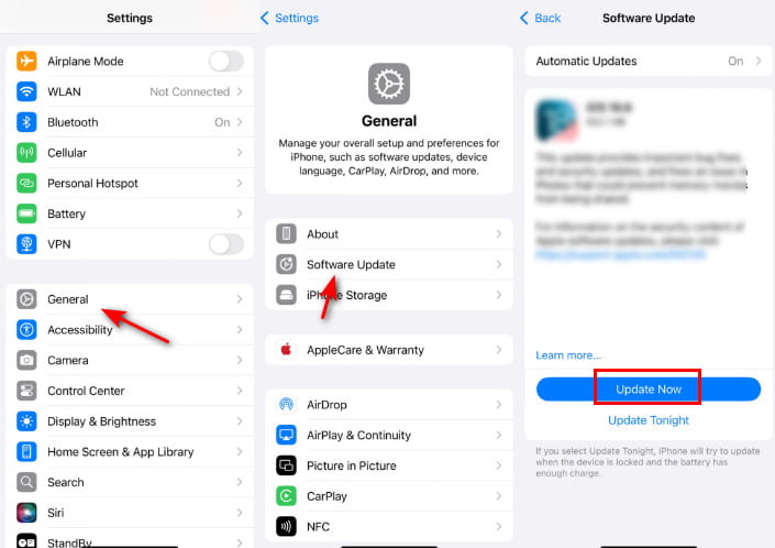 iOS 26 Update-Einstellungen