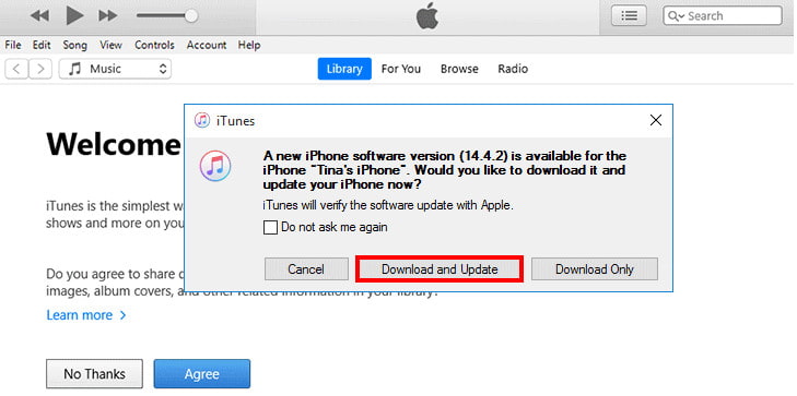 Popup-Download und -Update
