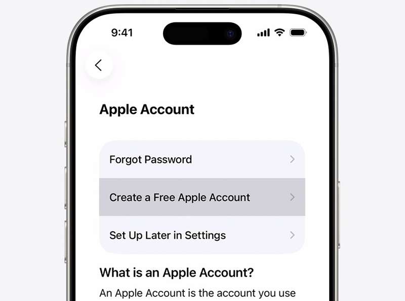 Luo uusi Apple-tili