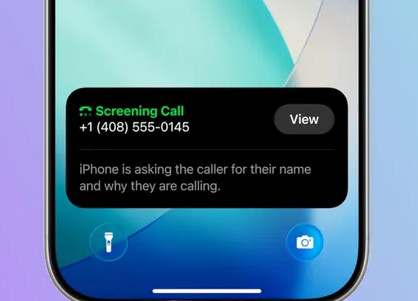 Anrufbildschirm IOS 26