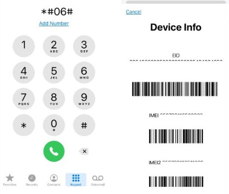 Finn IMEI-nummer via samtale