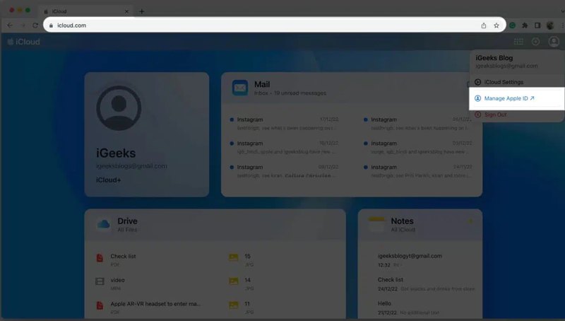 Manage Apple ID