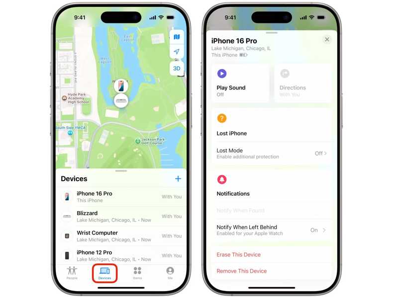 Reset iPhone in Find My