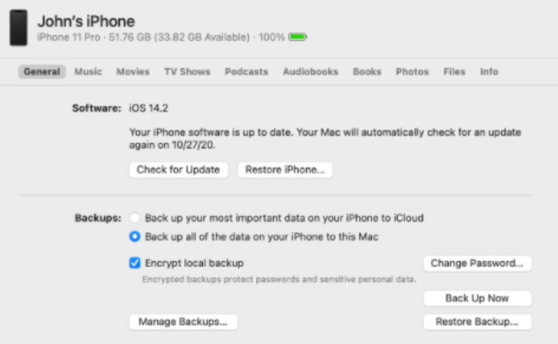 iTunesでiPhoneのバックアップを暗号化する方法