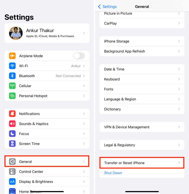 iPhoneの転送またはテスト