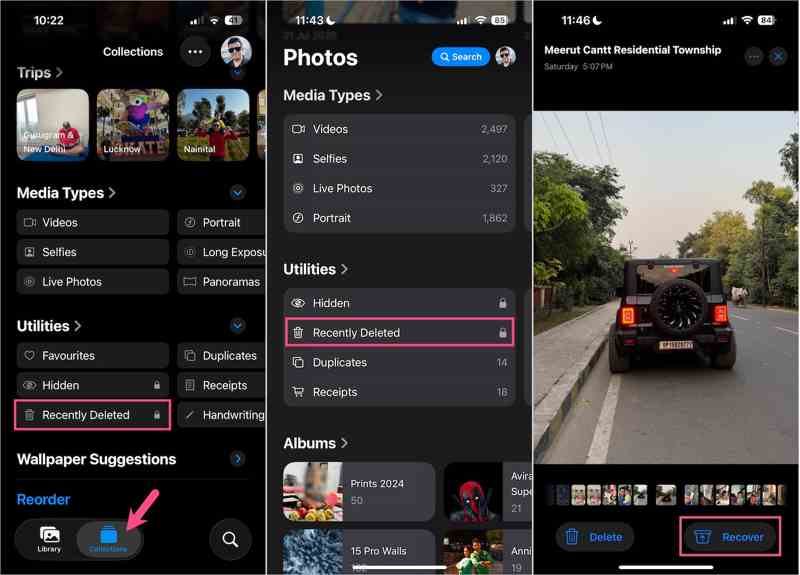iOS 26 最近刪除的照片