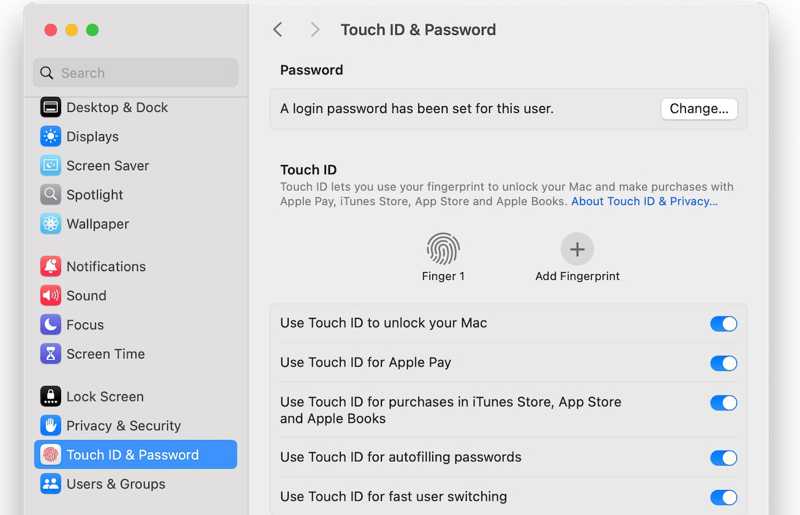 打开 Touchid Mac