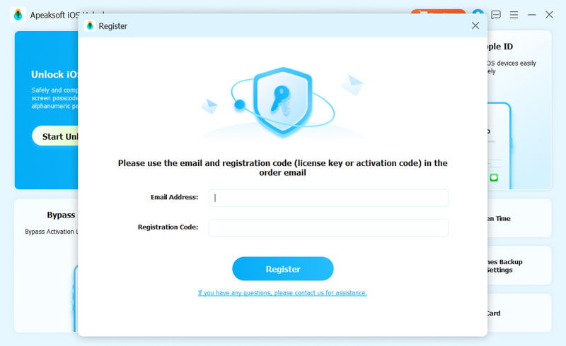 Register with Registration Code
