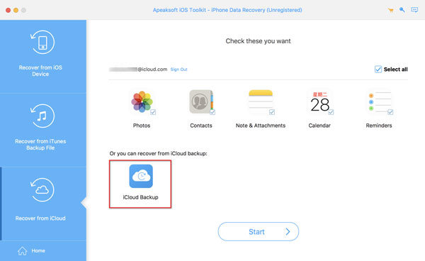 Восстановить из резервной копии iCloud